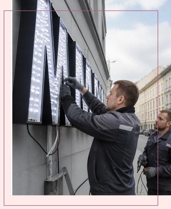 Изготовление и монтаж светодиодных LED вывесок в Рассказове