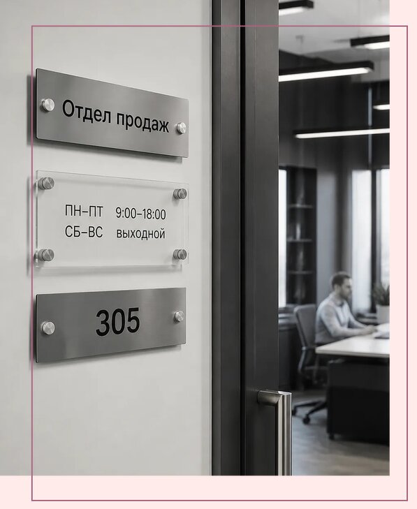 Офисные таблички на дверь в Рассказове по цене от 5005 р. | Аванза-Рсз